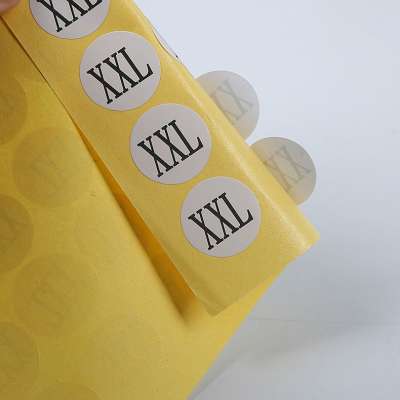 Custom vinyl clothing size labels printing adhesive garment size labels